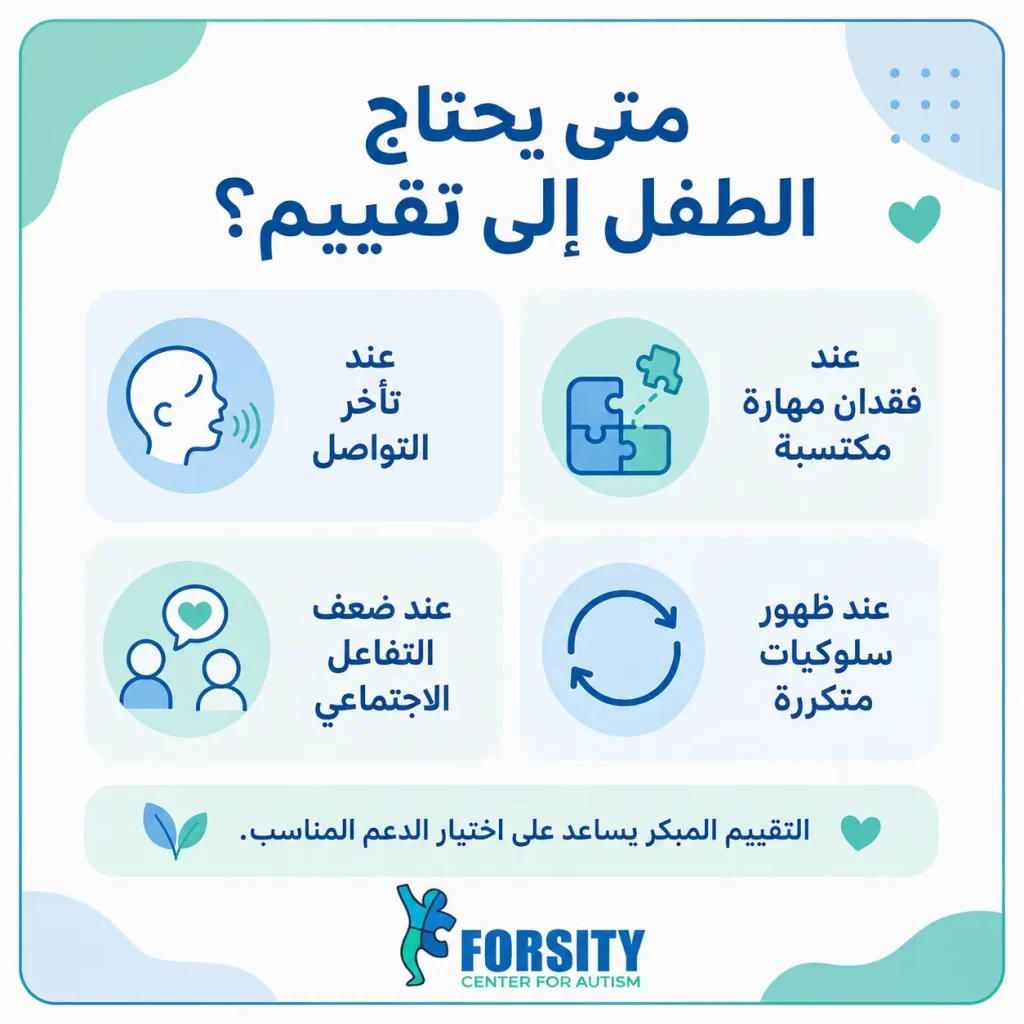 متى يجب أن تطلب الأسرة تقييمًا متخصصًا