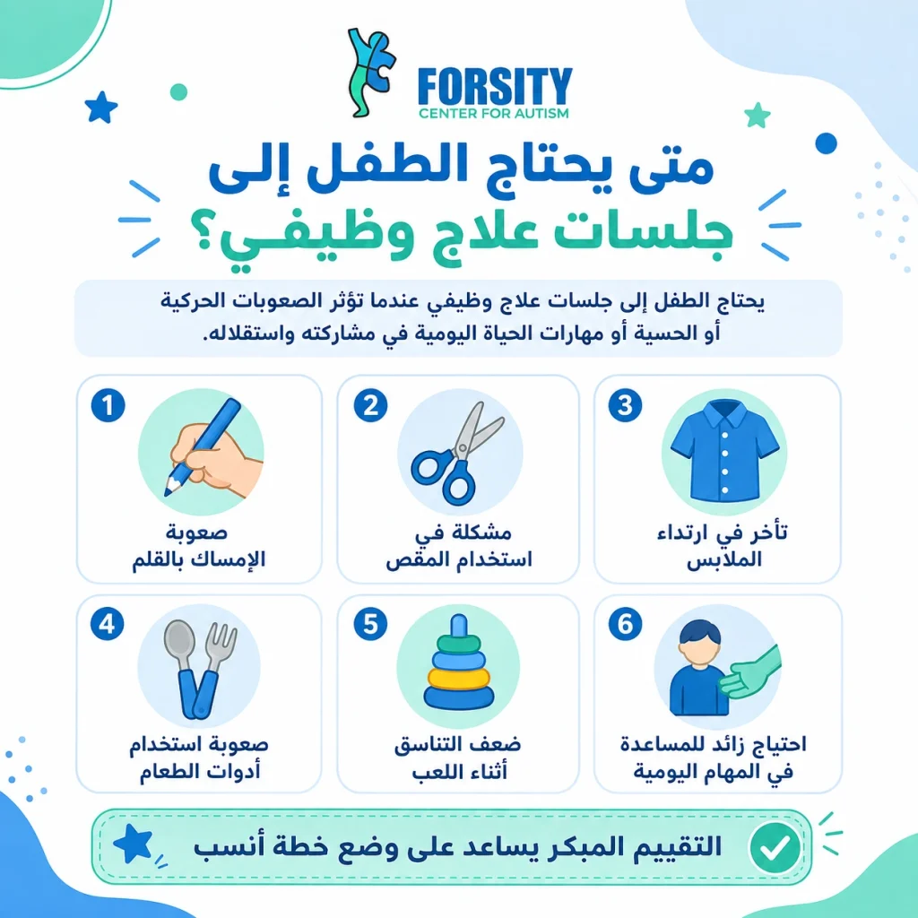 متى يحتاج الطفل إلى العلاج الوظيفي